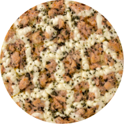 Especiais: Frango c/ Catupiry - Pizza Broto (Ingredientes: Catupiry, Frango Desfiado, Molho, Mussarela, Orégano)