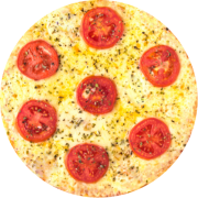 Tradicionais: Muçarela - Pizza Broto (Ingredientes: Molho, Mussarela, Orégano, Tomate em Rodelas)