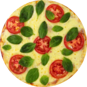 Tradicionais: Margherita - Pizza Broto (Ingredientes: Manjericão, Molho, Mussarela, Tomate em Rodelas)