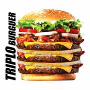 Hambúrguer: Triplo Burguer - Hambúrguer (Ingredientes: Pão, 3 Carnes, Queijo, Alface, Maionese)