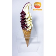 Casquinha Soft: Casquinha AÇAI/NINHO - Biscoito Doce (Ingredientes: Selecione o Sabor do Sorvete)