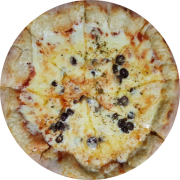 Tradicionais: Mussarela - Pizza Individual (brotinho) (Ingredientes: Molho de Tomate, Mussarela, Azeitona Preta, Orégano)