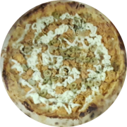 Tradicionais: Frango C/ Catupiry - Pizza Individual (brotinho) (Ingredientes: Molho de Tomate, Mussarela, Peito de Frango Desfiado, Catupiry, Azeitona Verde, Orégano)