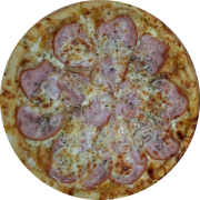 Tradicionais: Lombo Canadense - Pizza Pequena (Ingredientes: Cebola, Lombo Canadense, Molho de Tomate, Mussarela, Orégano)