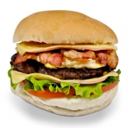 Lanches: X-Salada Egg Bacon Cód-7066 - Lanche (Ingredientes: Alface, Bacon, Hambúrguer de Carne Bovina, Ovo, Pão de Hambúrguer, Queijo, Tomate)