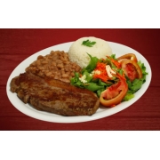 Refeições: Executivo Contra Filé Cód-7078 - Executivo (Ingredientes: Marmita Executiva de Contra-Filé Filetado acompanhado de arroz branco, feijão carioca e salada de alface ou salada de maionese)