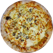 Tradicionais: A Moda - Pizza Individual (brotinho) (Ingredientes: Molho de Tomate, Presunto, Ovos, Bacon, Azeitona Preta, Mussarela, Orégano, Cebola)