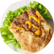 Sanduíches Especiais: Kebab / Shawarma Carne + Cheddar - Kebab´s (Ingredientes: AD Alface, AD Batata, AD Cebola, AD Tomate, Carne Bovina AD, Molho Cheddar Cremoso, Pão sirio)