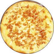 Tradicionais: 001.Alho - Pizza Brotinho (Ingredientes: Alho Frito, Mussarela, Parmesão)