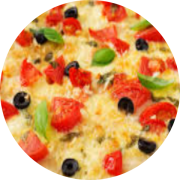 Nostra Itália: 065.Delícia de La Casa - Pizza Brotinho (Ingredientes: Azeitonas Pretas Graúdas, Filés de Aliche, Manjericão, Mussarela de Búfala, Tomate Seco)