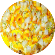 Doces: 081.Tropical C/ Doce de Leite - Pizza Brotinho (Ingredientes: Bananas Fatiadas, Canela, Cereja, Doce de Leite, Mel)