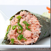 Temakis: Temaki Salmão Grelhado - Temaki Tradicional (Ingredientes: Cebolinha, Cream Cheese, Gergelim, Salmão Grelhado)
