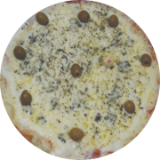 Tradicionais: 033.Quatro Queijos - Pizza Brotinho (Ingredientes: Catupiry, Gorgonzola, Mussarela, Provolone)