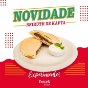 Beiruth: Beiruth de Kafta - Sanduiches especiais (Ingredientes: Alface, Molho de Alho, Mussarela, Tomate)
