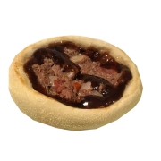 Esfihas Salgadas: Esfiha de carne Com barbecue - Carne Moída, Cebola, Tomate, Barbecue e Tempero Secreto