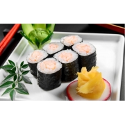 Hossomakis: 03-Hossomaki Ebi Camarão (10unid) - Enrolado de Arroz, C/ Alga por Fora, C/ Cream Cheese e Cebolinha