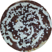 Doces: 79-Chocolate Mista Cereais - Pizza Grande (Ingredientes: Cereais, Chocolate ao Leite, Chocolate Branco)