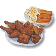 Cestas: Cesta Nº3 Completa (3 a 4 Pessoas) - Cesta Nº 3 (Ingredientes: 9 Pedaços de Frango Frito + 01 Porção à Escolha ( Fritas, Polenta ou Mandioca), 1/2 a 1/2 ou tudo na Porção.)