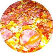 Salgadas: Lombo canadense com cheddar - Pizza Grande (Ingredientes: Cheddar, Lombo Canadense, Molho, Mussarela, Orégano)