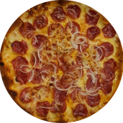 Salgadas: Calabresa - Pizza Grande (Ingredientes: Calabresa, Cebola, Molho, Mussarela, Orégano)