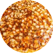 Salgadas: Palmito à bolonhesa - Pizza Grande (Ingredientes: Molho, Molho à Bolonhesa, Mussarela, Orégano, Palmito)
