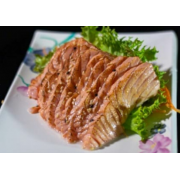 Sashimi: Sashimi Flambado - 10 unid - Fatias de salmão massaricada