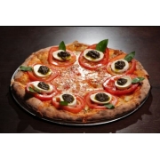 Especiais: Quinta Da Oliva - Pizza Individual (Ingredientes: Mussarela especial, Mussarela de Búfala, Rodelas de tomate caqui, Manjericão, Pestos de azeitonas pretas)