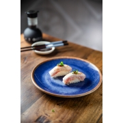 Niguiris: Niguiri Peixe Branco Maçaricado - Peixe Branco do Dia Maçaricado C/ Molho Ponzu, Raspas de Limão Taiti e Cebolinha