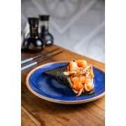 Temakis: Temaki Salmeji - Temaki (Ingredientes: Cream Cheese, Salmão, Shimeji na Manteiga)