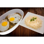 Pratos: À La Minuta C/ Bife - Prato Inteiro / Indicado de 2 à 3 pessoas (Ingredientes: Arroz, Bife, Fritas, Ovos, Pão, Salada)