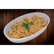 Pratos: Bife C/ Creme de Cebola - Prato Inteiro / Indicado de 2 à 3 pessoas (Ingredientes: Arroz, Bife, Fritas)