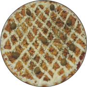 Tradicionais: 016C.Frango Caipira C/ Cream Cheese - Pizza Brotinho (Ingredientes: Cream Cheese, Frango Desfiado)