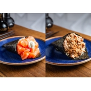 Promoções: Dupla de Temakis Salmão - Salmão Patê - Promoção Dupla de Temakis (Um Salmão Filadélfia e outro Salmão Patê)