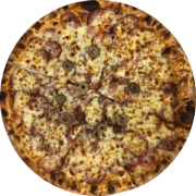 Especiale: 14- Toscana - Pizza Grande (Ingredientes: Azeitona, Molho de Tomate, Mussarela, Orégano, Rodelas de Calabresa)