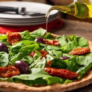Com Vegetais: 44 - Rucula - Pizza Grande (8 Fatias 35cm) (Ingredientes: Molho de Tomate Italiano, Muçarela, Orégano, Rúcula, Tomate Seco)