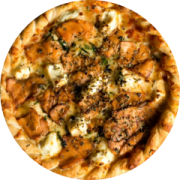 Premium: Hot Philadelphia - Pizza Grande (Ingredientes: Cebolete, Cream Cheese, Molho de tomate, Mussarela, Orégano, Salmão ao Shoyu)