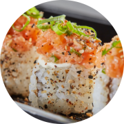Porção: Uramaki cru 10 Unidades - Porções (Ingredientes: Cebolinha, Cream Cheese, Gergelim)