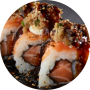 Porção: Uramaki Especial Shimeji 10 Unidades - Porções (Ingredientes: Cebolinha, Cream Cheese, Gergelim, Tarê)
