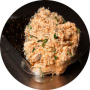 Temaki: Temaki Grelhado - Temaki (Ingredientes: Cebolinha, Cream Cheese, Tarê)
