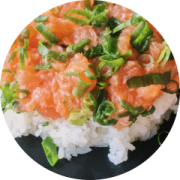 Temaki: Temaki Aberto Cru - Temaki (Ingredientes: Cebolinha, Cream Cheese, Gergelim)
