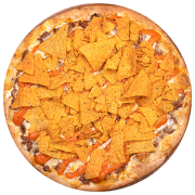 Premium: Nachos - Pizza Pequena (Ingredientes: Carne Moída Refogada, Cheddar, Doritos, Mussarela, Pimenta Chili)