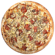 Premium: Pietra - Pizza Pequena (Ingredientes: Azeitona Verde, Champignon, Mussarela, Orégano, Parmesão, Pepperoni)