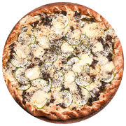 Gourmet: Da Roça - Pizza Grande (Ingredientes: Abobrinha, Berinjela, Mussarela, Mussarela de Búfala, Orégano)