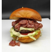HAMBURGUER ARTESANAL: X-CALABRESA - HAMBURGUER ARTESANAL (Ingredientes: ALFACE, CALABRESA, CARNE ARTESANAL 150g, MOLHO ESPECIAL, MUSSARELA, TOMATE)