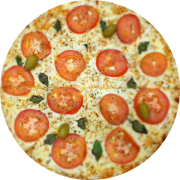 QUEIJOS: 06 - Marguerita - Pizza Grande (Ingredientes: Azeitonas, Manjericão Fresco, Molho, Mussarela, Orégano, Tomate)