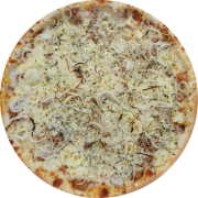 PEIXE: 50 - Atum - Pizza Grande (Ingredientes: Alho Frito, Atum, Azeitonas, Cebola, Molho, Mussarela, Orégano)