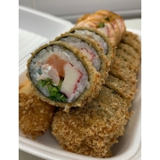 Hot Roll: 05 - Hot Roll Dom 05 Unidades - Alga, Arroz, Salmão, Camarão, kani, Cream Cheese e Cebolinha