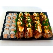 Grelhados: Combo 10 uramaki grelhado 25 hot - 10 uramaki grelhado + 25 hot roll salmão