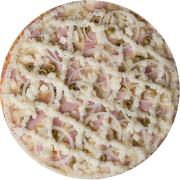 Tradicionais: Siciliana - Pizza Família (Ingredientes: Azeitona, Catupiry, Cebola, Molho, Mussarela, Orégano, Palmito, Presunto)