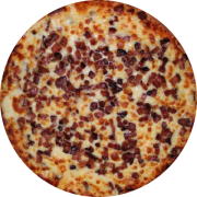 Tradicionais: Bacon - Pizza Grande (Ingredientes: Bacon, Molho de tomate, Mussarela, Orégano)